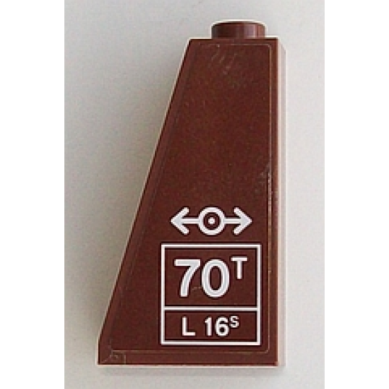 Slope 75 2 x 1 x 3 with White '70T', 'L 16S' and Train Logo Pattern (Sticker) - Set 60098