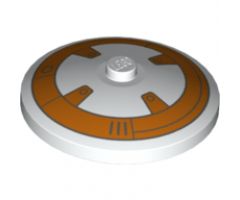 Dish 4 x 4 Inverted (Radar) with Solid Stud with BB-8 Droid Pattern