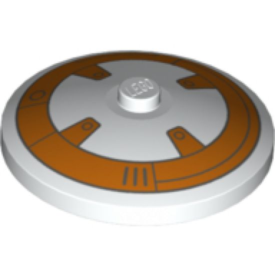 Dish 4 x 4 Inverted (Radar) with Solid Stud with BB-8 Droid Pattern