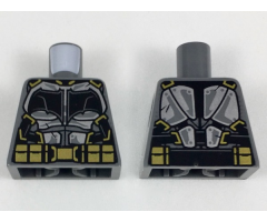 Torso Tactical Armor with Silver Plates, Black Bat, and Gold Utility Belt Pattern