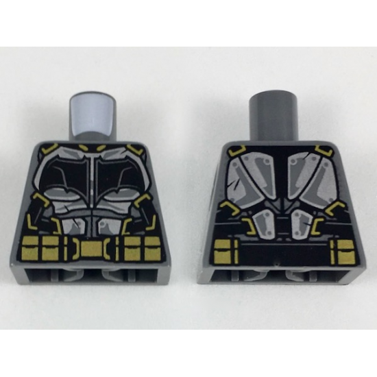 Torso Tactical Armor with Silver Plates, Black Bat, and Gold Utility Belt Pattern