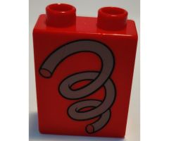 Duplo, Brick 1 x 2 x 2 with Coil Spring Pattern