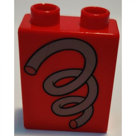 Duplo, Brick 1 x 2 x 2 with Coil Spring Pattern