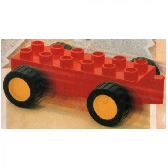 Duplo, Vehicle Car Base 2 x 6 Pullback Motor with Yellow Wheels, Black Tires