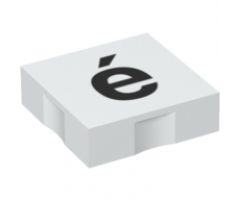 Duplo, Tile 2 x 2 with Black Lowercase Letter e with Acute (é) Pattern