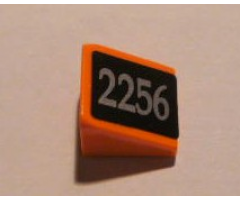 Slope 30 1 x 1 x 2/3 with Silver '2256' on Black Pattern Model Left (Sticker) - Set 10133