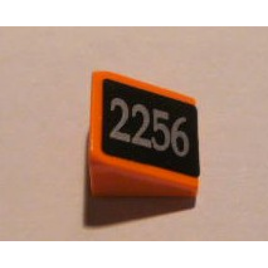 Slope 30 1 x 1 x 2/3 with Silver '2256' on Black Pattern Model Left (Sticker) - Set 10133