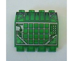 Panel 2 x 4 x 3 1/3 with Hinge with Silver and Black Grid Pattern