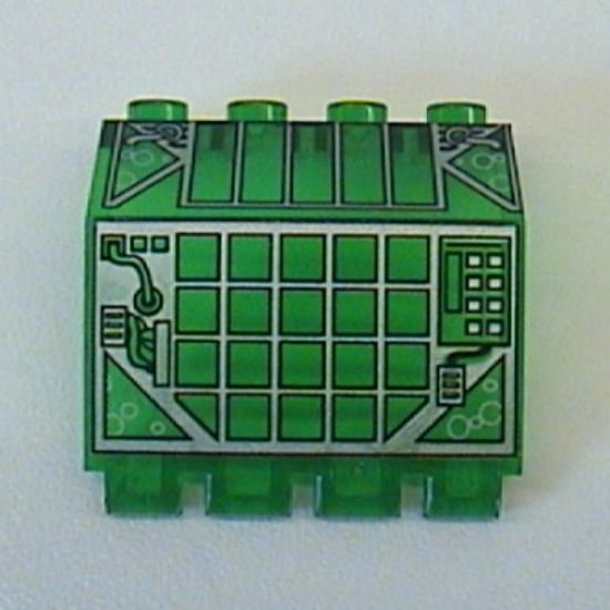 Panel 2 x 4 x 3 1/3 with Hinge with Silver and Black Grid Pattern