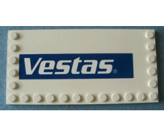 Tile, Modified 6 x 12 with Studs on Edges with 'Vestas' Logo Pattern Model Left (Sticker) - Set 4999