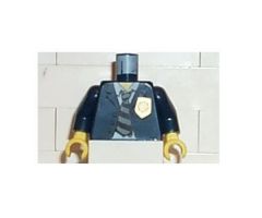 Torso Police Suit with Gold Badge and Striped Tie Pattern / Dark Blue Arms / Yellow Hands