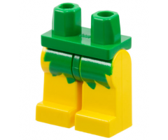 Hips and Yellow Legs with Pirate Islanders Green Leaf Pattern