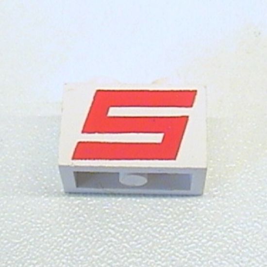 Brick 1 x 2 with Red Sterling S Pattern (1551)