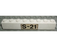 Brick 1 x 8 with Black 'S-21' Pattern on Both Sides (Stickers) - Sets 460-1 / 653-1