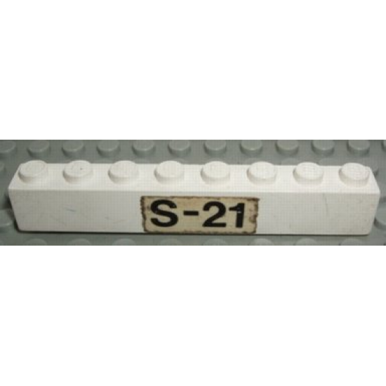 Brick 1 x 8 with Black 'S-21' Pattern on Both Sides (Stickers) - Sets 460-1 / 653-1