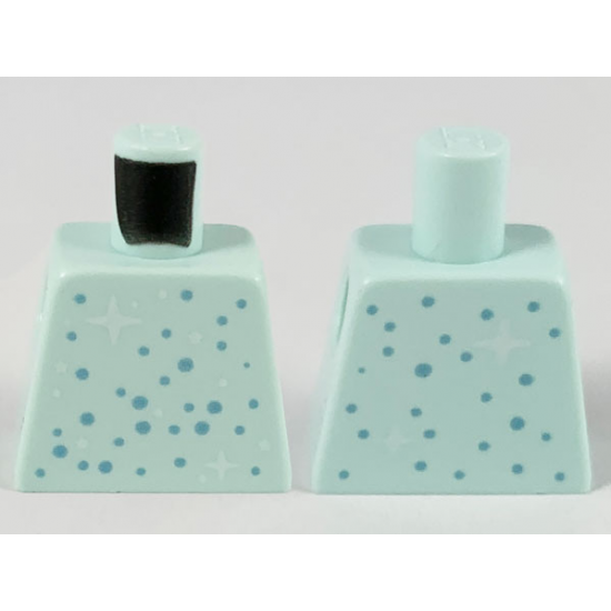 Torso with Metallic Blue Spots and White Stars Pattern