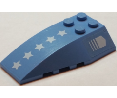 Wedge 6 x 4 Triple Curved with 5 White Stars and Fading Arrow Pattern Model Right Side (Stickers) - Set 7709