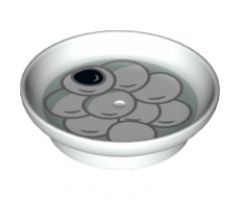 Duplo, Figure Wear & Utensil Dish with Tang Yuan Sesame Rice Balls on Light Aqua Plate Pattern