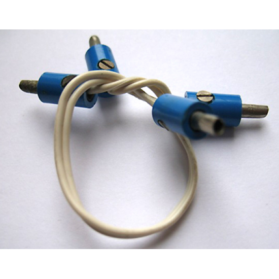 Electric, Wire 12V / 4.5V with 2 Leads, 14 Studs Long with 4 Blue Electric, Connector, 1-Way Male Rounded with Hollow Pin (x466c14 / 996ac01)