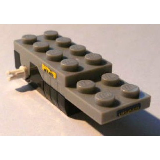 Motor, Non-Electric Pullback 6 x 2 x 1 1/3 with Black Base, White Shafts (Motor 1) with 'LR52-89' on Front / Back, 'NES-001' on Sides Pattern (Stickers) - Set 4299