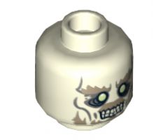 Minifigure, Head Dual Sided LotR Ghost with Glowing Eyes and Moustache, Bottom Teeth / Top and Bottom Teeth Pattern - Hollow Stud