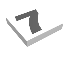 Tile 2 x 2 with Black Number  7 Pattern
