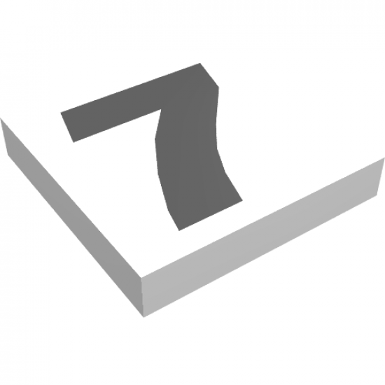 Tile 2 x 2 with Black Number  7 Pattern