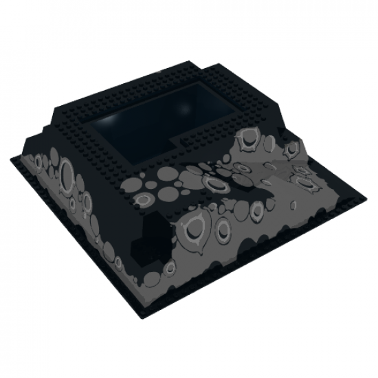 Baseplate, Raised 32 x 32 with Ramp and Pit, Crater Pattern