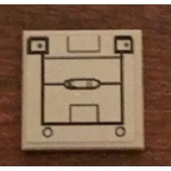 Tile 2 x 2 with SW Machine Panel Pattern (Sticker) - Set 75244