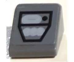 Slope 30 1 x 1 x 2/3 with Black Outline Around Gray Controls Pattern (Sticker) - Set 6210
