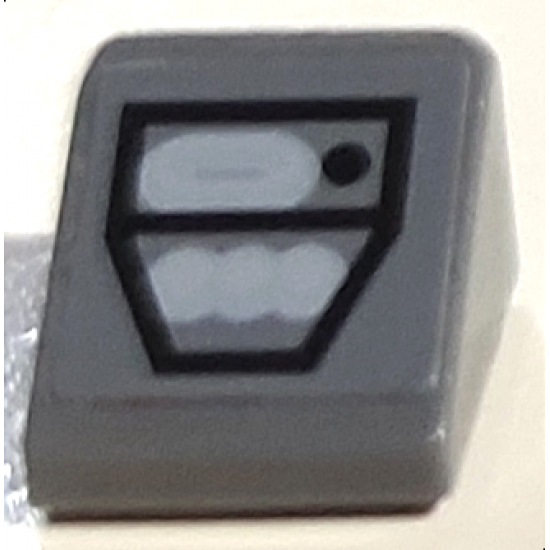 Slope 30 1 x 1 x 2/3 with Black Outline Around Gray Controls Pattern (Sticker) - Set 6210