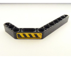 Technic, Liftarm 1 x 11.5 Double Bent Thick with Black and Yellow Danger Stripes Pattern Model Left Side (Sticker) - Set 8446