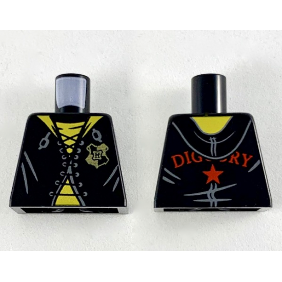 Torso Robe with Yellow Lining, Hufflepuff Badge and Yellow Shirt Pattern