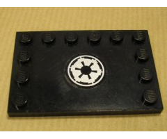 Tile, Modified 4 x 6 with Studs on Edges with SW Imperial Logo Pattern (Sticker) - Set 7672