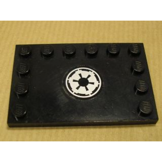 Tile, Modified 4 x 6 with Studs on Edges with SW Imperial Logo Pattern (Sticker) - Set 7672