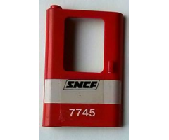 Door 1 x 4 x 5 Train Left with White Stripe and 'SNCF 7745' Pattern (Sticker) - Set 7745