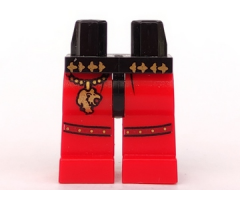 Hips and Red Legs with Gold Belt and Lion Head Charm Pattern