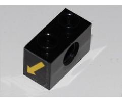 Technic, Brick 1 x 2 with Hole and Yellow Arrows Pointing Down Pattern on Both Ends (Stickers) - Set 8485