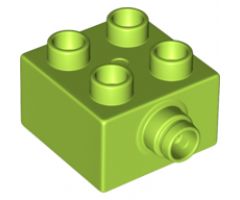 Duplo, Brick 2 x 2 with Pin on Side with Groove