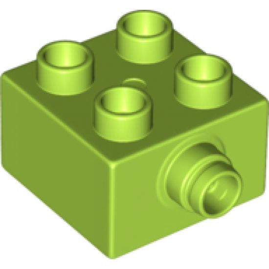 Duplo, Brick 2 x 2 with Pin on Side with Groove