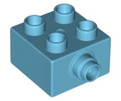 Duplo, Brick 2 x 2 with Pin on Side with Groove
