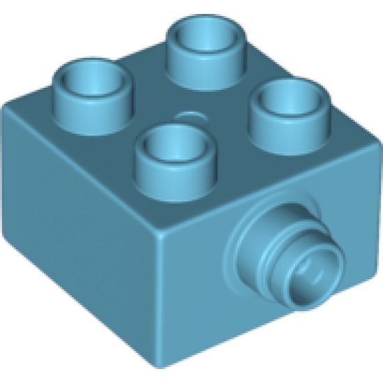 Duplo, Brick 2 x 2 with Pin on Side with Groove