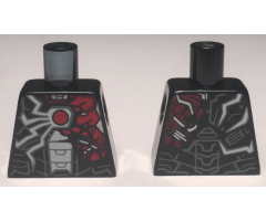 Torso Armor, Red Arc Reactor, White and Red Jagged Lines Pattern