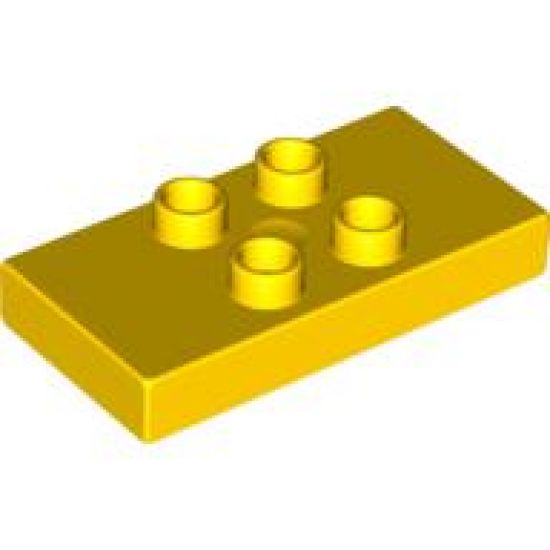Duplo Tile, Modified 2 x 4 x 1/2 (Thick) with 4 Center Studs