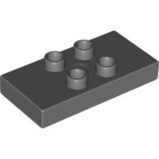 Duplo Tile, Modified 2 x 4 x 1/2 (Thick) with 4 Center Studs