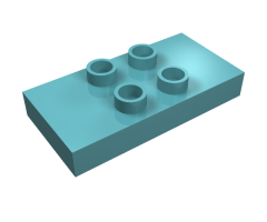 Duplo Tile, Modified 2 x 4 x 1/2 (Thick) with 4 Center Studs
