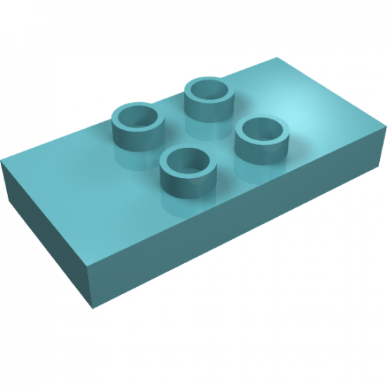 Duplo Tile, Modified 2 x 4 x 1/2 (Thick) with 4 Center Studs