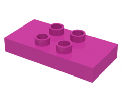 Duplo Tile, Modified 2 x 4 x 1/2 (Thick) with 4 Center Studs