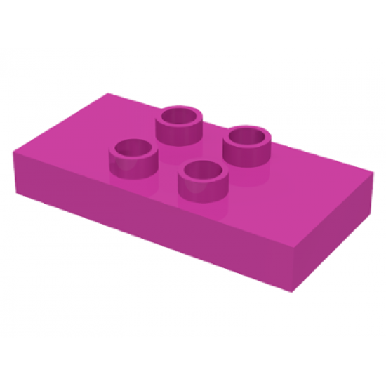 Duplo Tile, Modified 2 x 4 x 1/2 (Thick) with 4 Center Studs