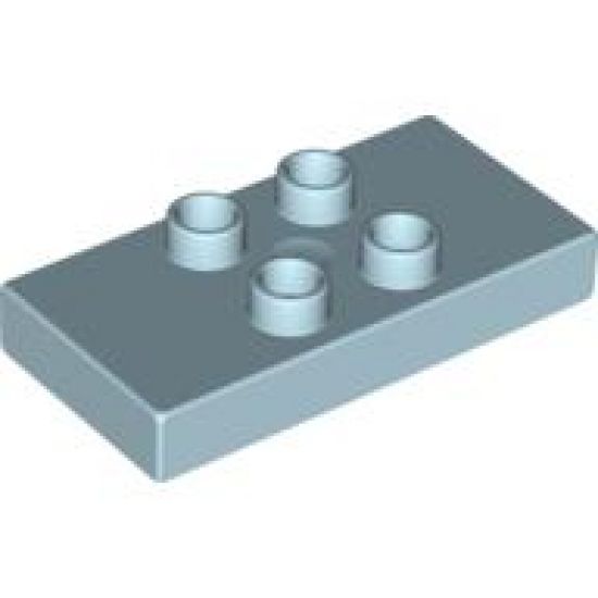 Duplo Tile, Modified 2 x 4 x 1/2 (Thick) with 4 Center Studs